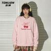 TonLion Damen Rundhals-Sweatshirt mit Schmetterlings- und Buchstaben-Print
