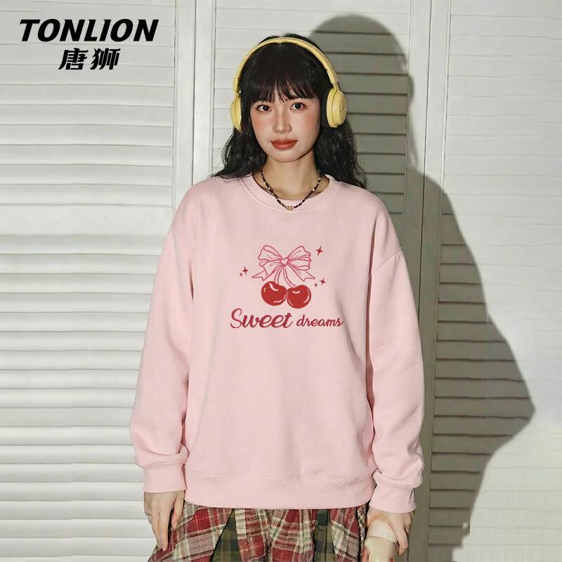 TonLion Damen Rundhals-Sweatshirt mit Schmetterlings- und Buchstaben-Print