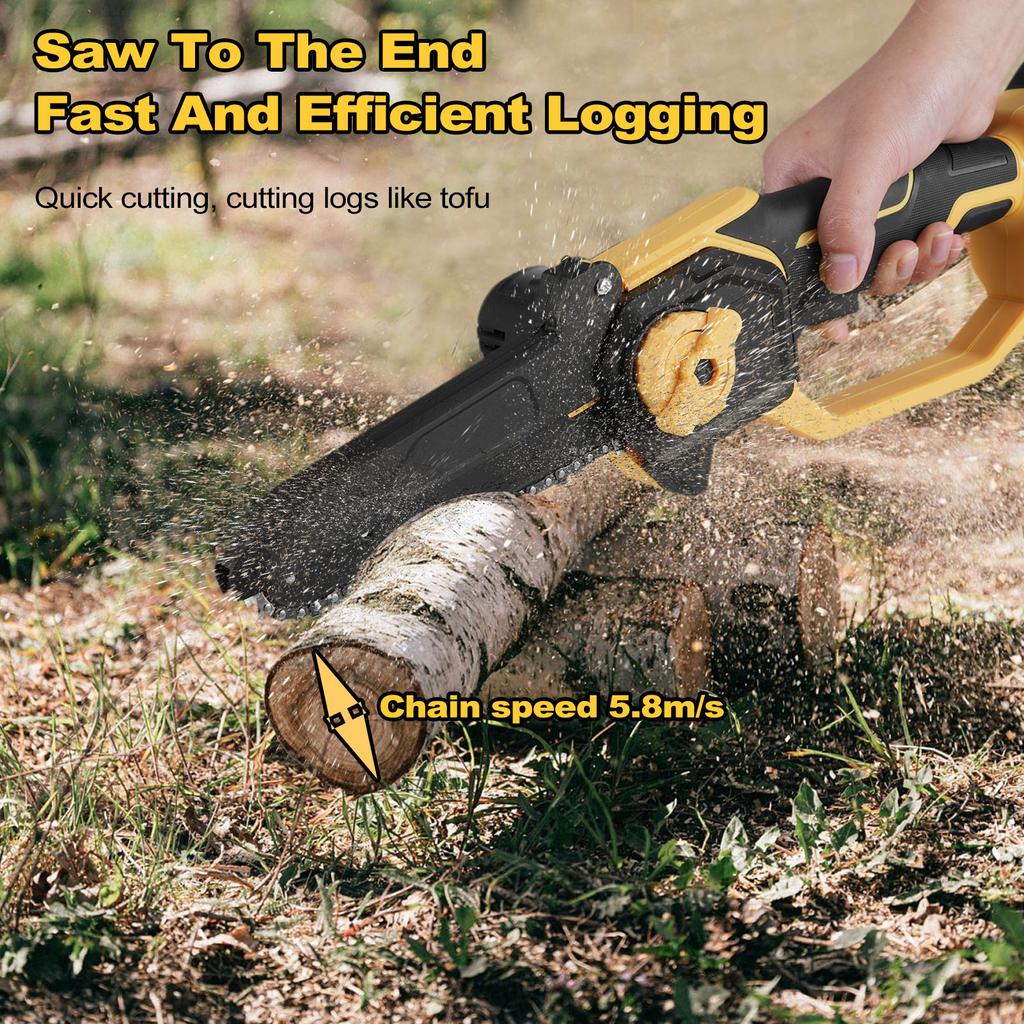 Cordless Mini Chainsaw 6 Inch Handheld Portable Electric Chainsaw with 2.0Ah Battery 20V Household