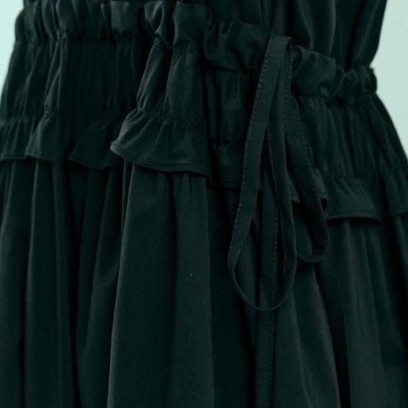 Maxza Ruffle Shirring String Loose Fit Long Dress Zc08qp501on