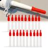 Complete Set of 20 Silicone Caulk Nozzles with Airtight Red Screw Tops Perfectly Designed for Long Term Use Without Hardening