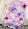 Watercolor Purple Floral Beach Towel Patterned Sunscreen And Windproof Suitable For Swimming Pool Camping Travel