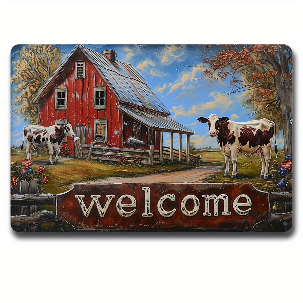 FJ Vintage Metal Tin Signs 2D Flat Printing  Posters  Room Wall Home Farmhouse Decor Room Decoration