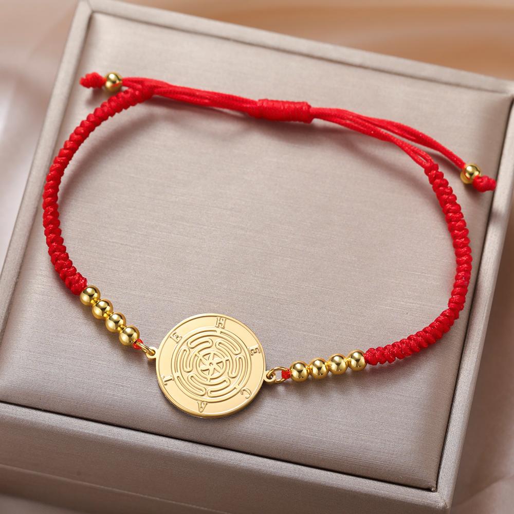 Dawapara Wheel of Hecate Bracelet Wiccan Goddess Ancient Greek Blessing Protection Prosperity Symbol Stainless Steel Jewelry