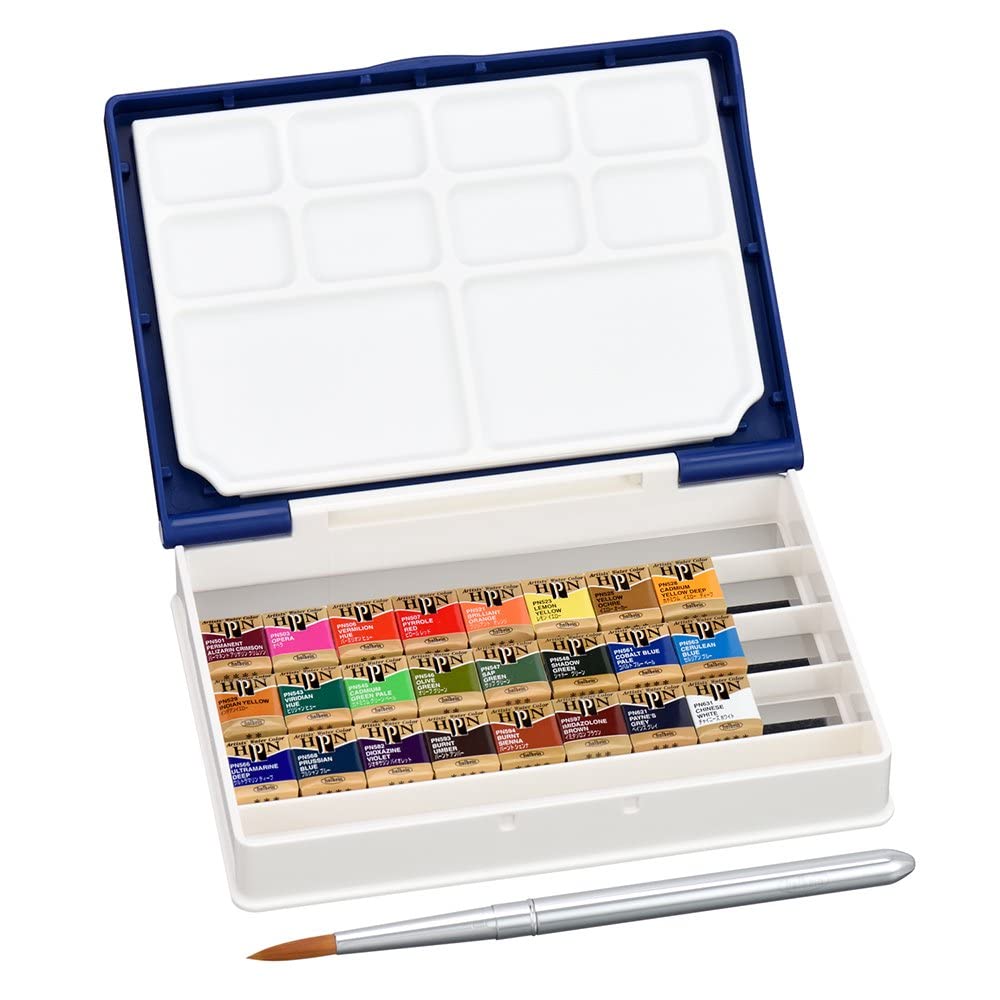 Holbein Artist Pancolor Solid Watercolor Paints PN697 Set Box 02697 24-Color (Palm Plus)