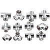 10pcs 19mm25mm Stainless Steel Pipe Connector Drying Rack Accessories Round Pipe Fastener Shelf Fixing Elbow Hardware Tools