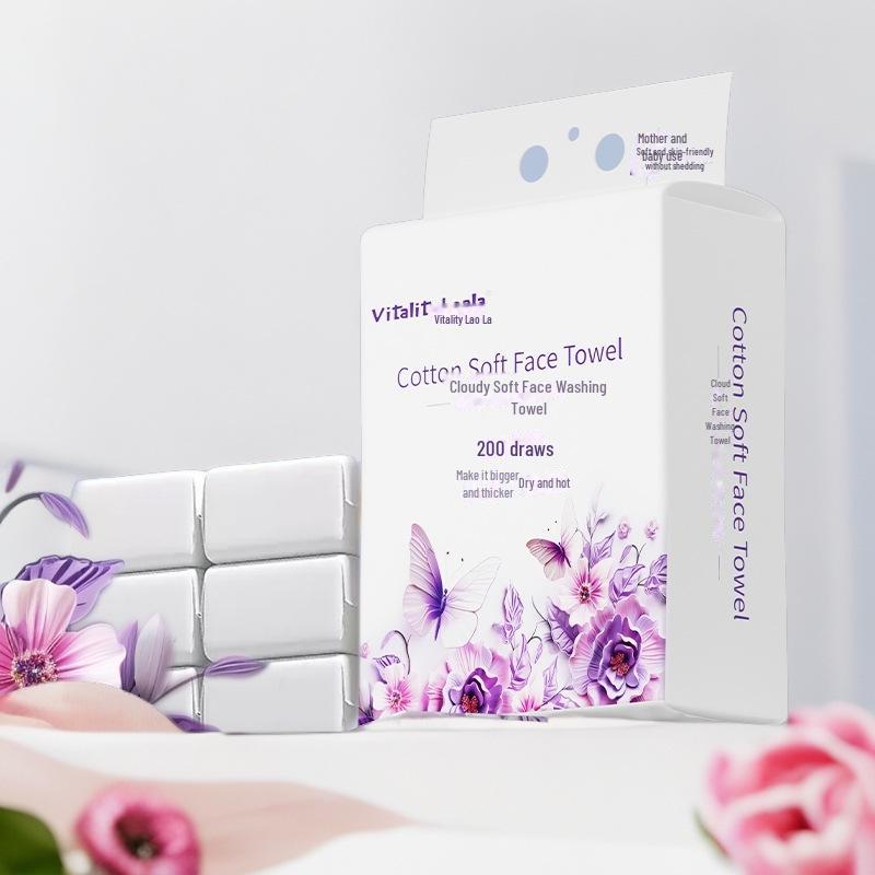 

Одноразовые полотенца для лица из чистого хлопка с утолщением: Мягкий, увеличенный, подвешиваемый для снятия макияжа и очищения 1 Pack