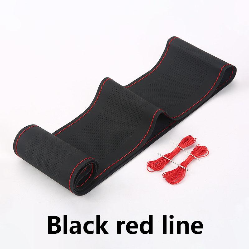 38 cm Auto-Lenkradbezug, Nadeln und Flechtfaden, Kunstleder-Flechtbezug, DIY, weich, rutschfest, Auto-Innenraum