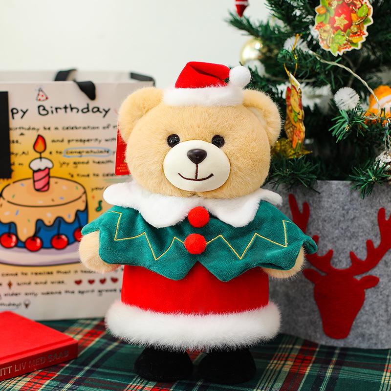 

Плюшевая игрушка Рождественский медведь с шапкой - Обнимающая кукла для комфорта детей 25cm 0.18kg