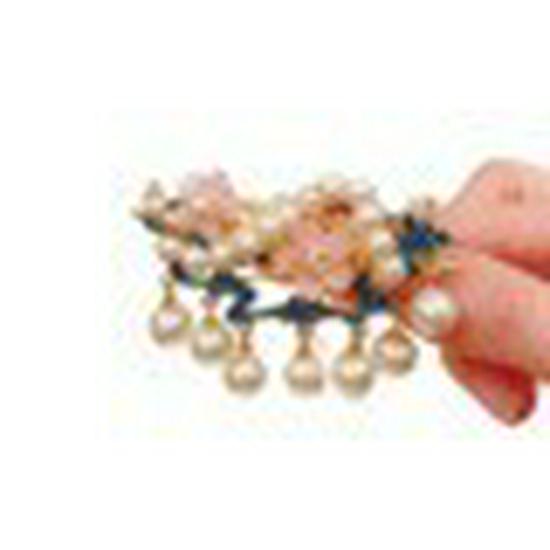 Elegant Blue Cloud Pearl Hairpin with Tassel