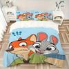 3pcs Nick, Judy Printed Bedding Set, Breathable And Soft, Machine Washable, Christmas Gift, Suitable for Bedroom Decoration, 091