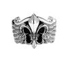 Adjustable Sterling Iris Flower Ring Men Women Punk Hipster Geometric Statement Jewelry