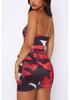 European & American Style Strapless Printed Bodycon Sexy Short Dress