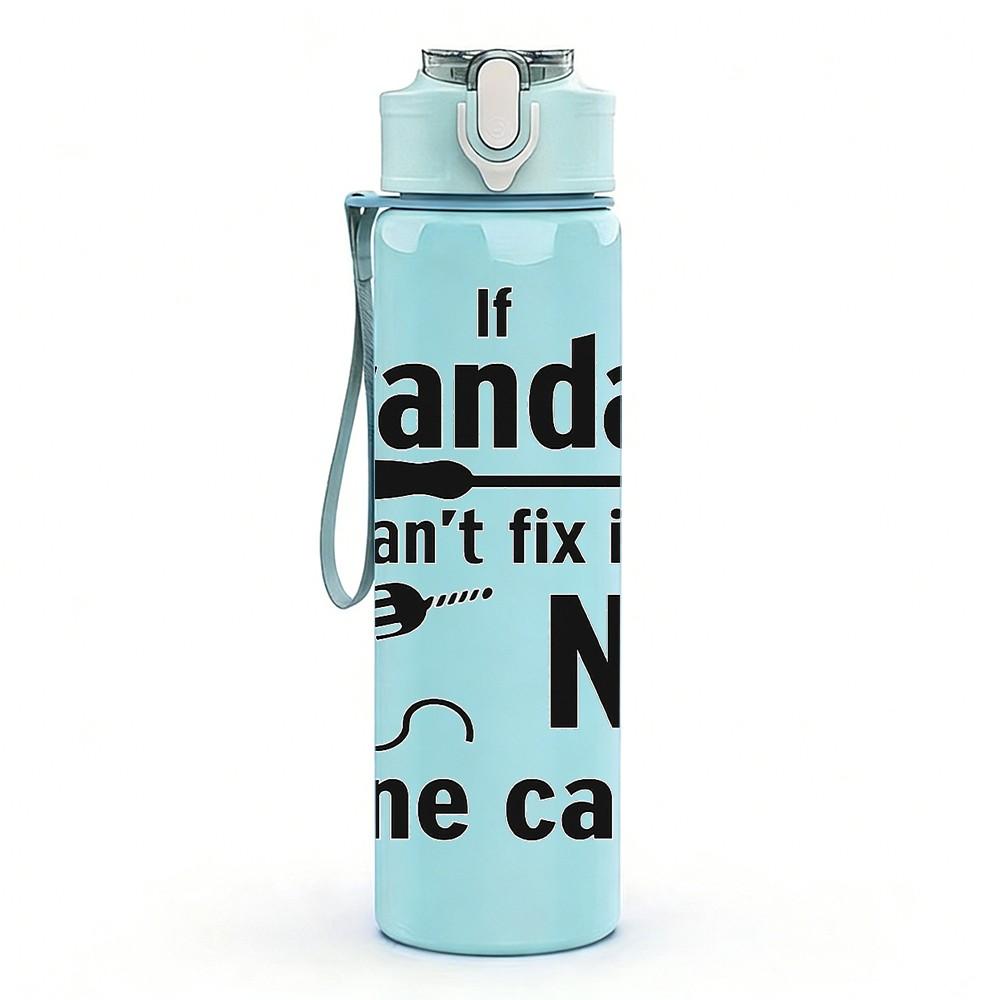 1PC Grandad Funny Humorous Slogan Print 750ml Color Plastic Sports Water Bottle Leakproof Flip Straw Lid Suitable for Sports Office Home Use
