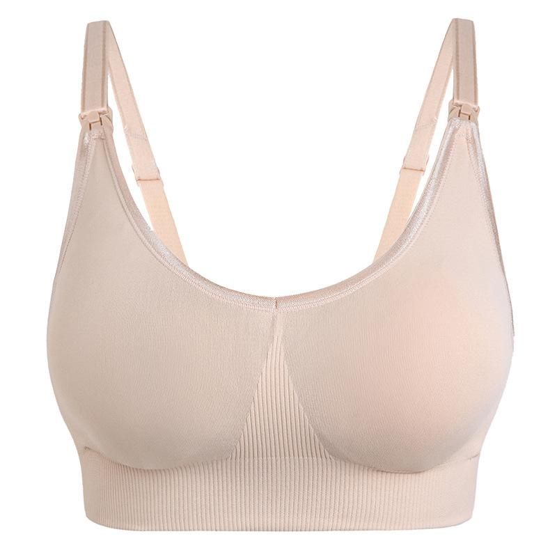 

Seamless pregnant women front open buckle breastfeeding adjustment type breastfeeding without steel ring gathering breastfeeding bra underwear women s S