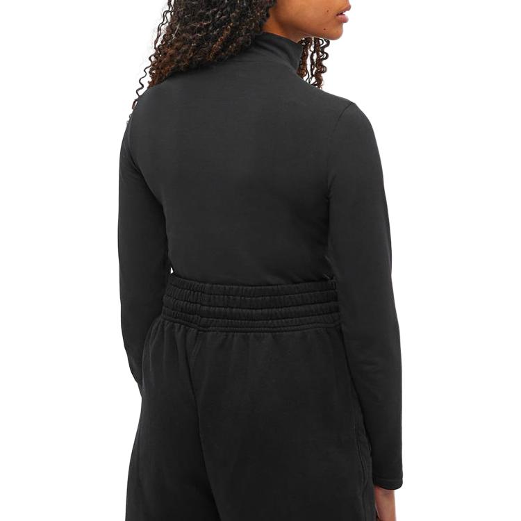 Nike Solid Color Turtleneck Long Sleeve T-Shirt Women Tops Black DD5882-010