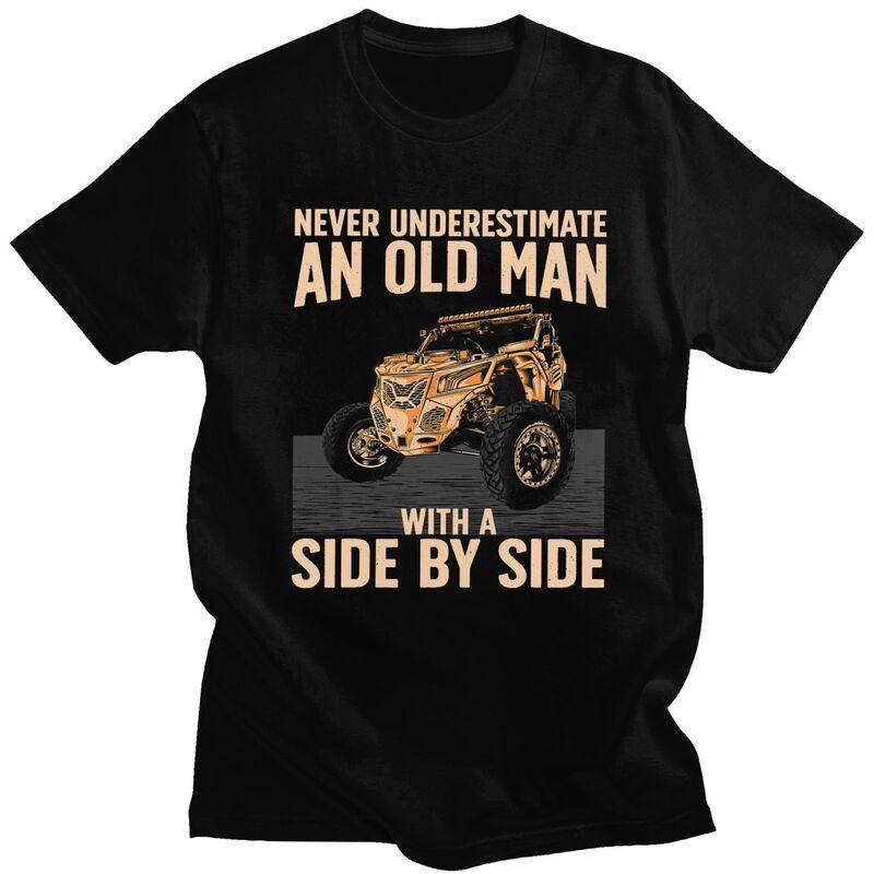 Cool SXS For Grandpa Dad Offroad UTV ATV SideBySide T Shirt Men ShortSleeve Tshirt Graphic Tee Tops Loose Oversized Clothes