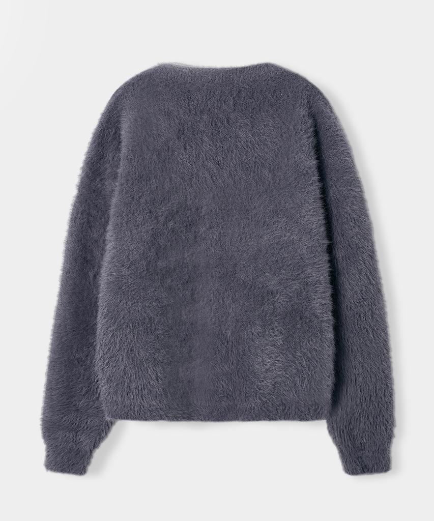Yujen Soft Hairy Round Knit_Charcoal
