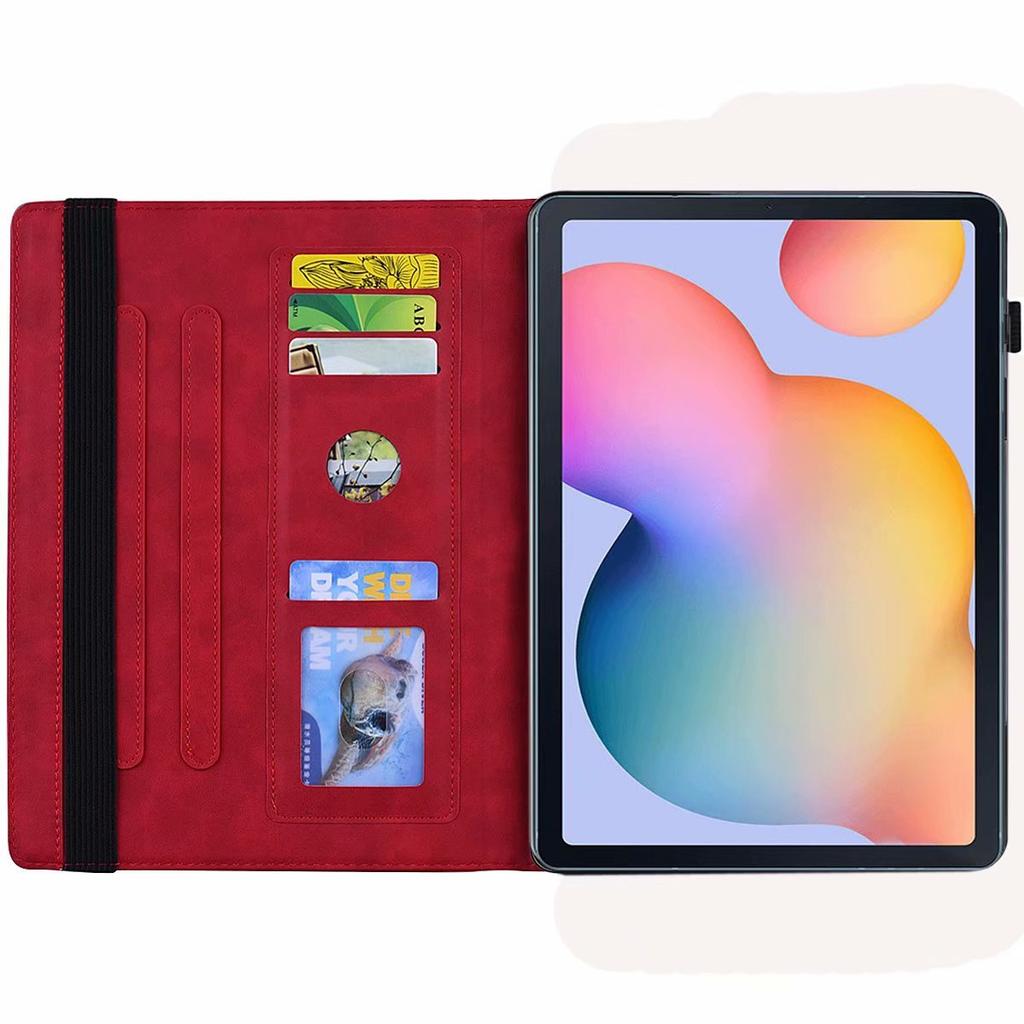 Suitable for Samsung Tab S6 Lite Tablet Leather Case, Retro Matte Pattern Card Holder, Anti-drop Protective Case