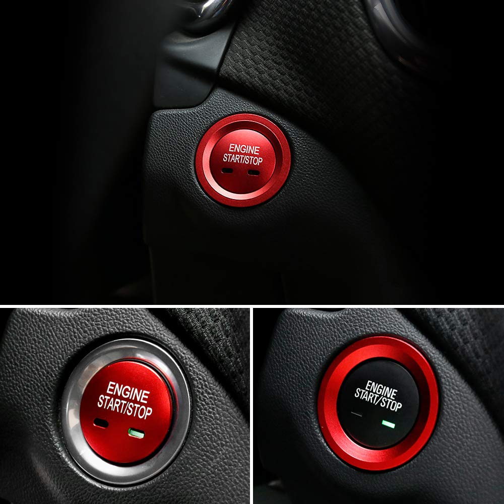 CARFIB Ignition Button Decals Fit for Chevrolet Chevy Equinox Malibu Sonic Traverse Trax Accessories Push Start Stop Stickers Caps Covers Parts Car