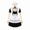 Set Vestito da Cameriera Gothic Lolita Donna Costume Cosplay Anime Orecchie e Coda di Volpe Nere Bianche Guanti Costume di Carnevale Halloween Festa