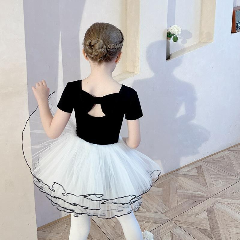 Kinder Tanzkleidung aus reiner Baumwolle, Schwarze Winter Mädchen Übungskleidung, Winter Chinesische Tanz Übungskleidung, Kinder Tutu
