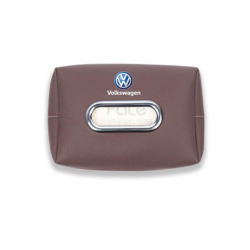 Car Seat Back Tissue Box Auto Leather Tissue Holder Valve Cap For VW Golf Amarok T5 Phaeton Teramont ID3 Tiguan T-Cross Passat M Ze2