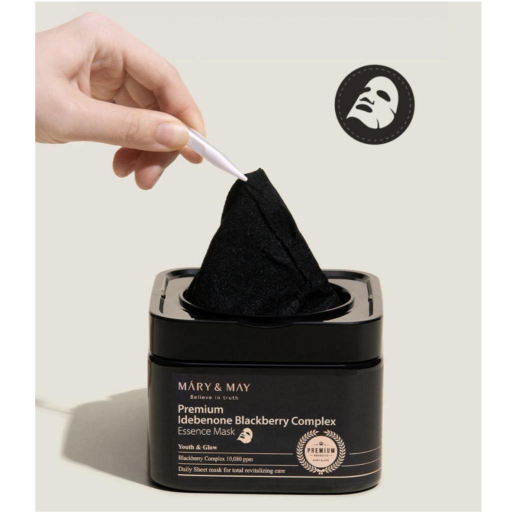 [Mary&May] Premium Idebenone Blackberry Complex Essence Mask  250g 20ea