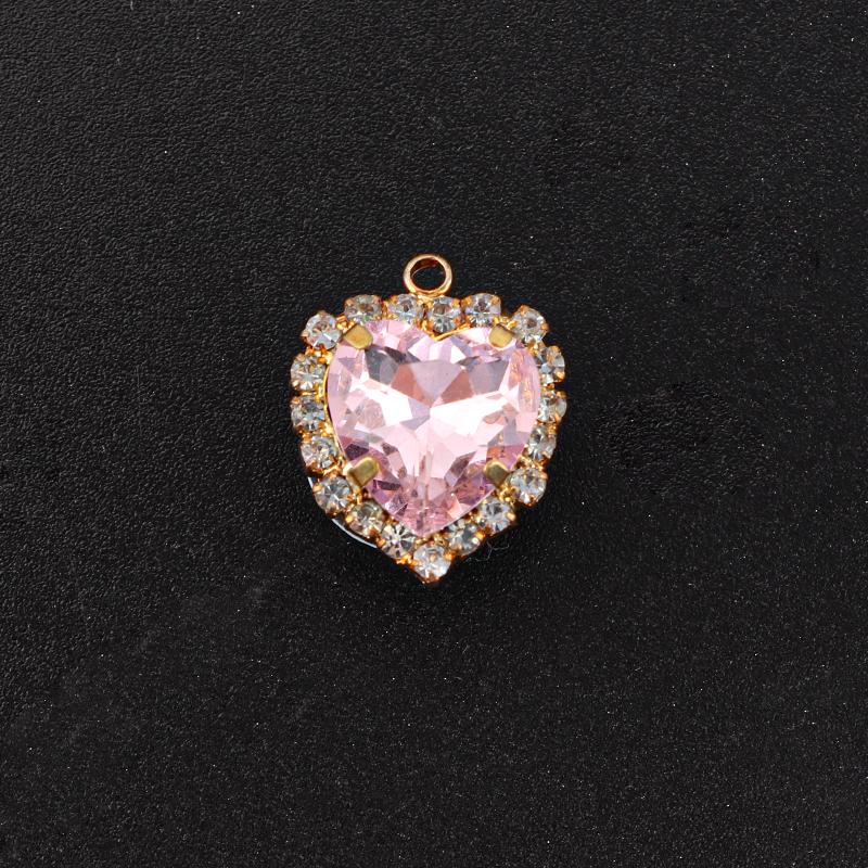 Shoe Charms Pins for Sandals Love Colorful Gemstone Crystal Drill Shoes Decoration Flower Buckle Shoes Accessories 1PC