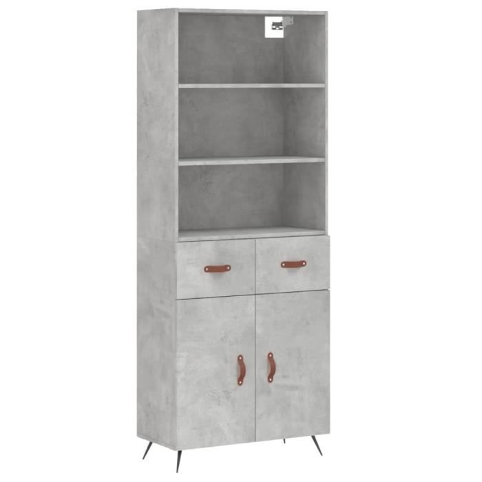 VidaXL Highboard Concrete Grey 69.5x34x180 Cm Engineered Wood 3200493