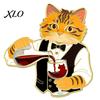 Hat Accessory Cartoon Red Wine Cat Brooch, Enamel Kitten Lapel Decorative Scarf Pin Pin, Jackets Backpacks Clothes for Women Men