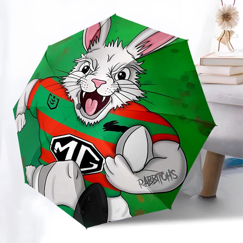 South Sydney Rabbitohs Automatic Opening and Closing, 8 Rib Structure Portable Umbrella, Suitable for Men and Women In All Seasons Perfect