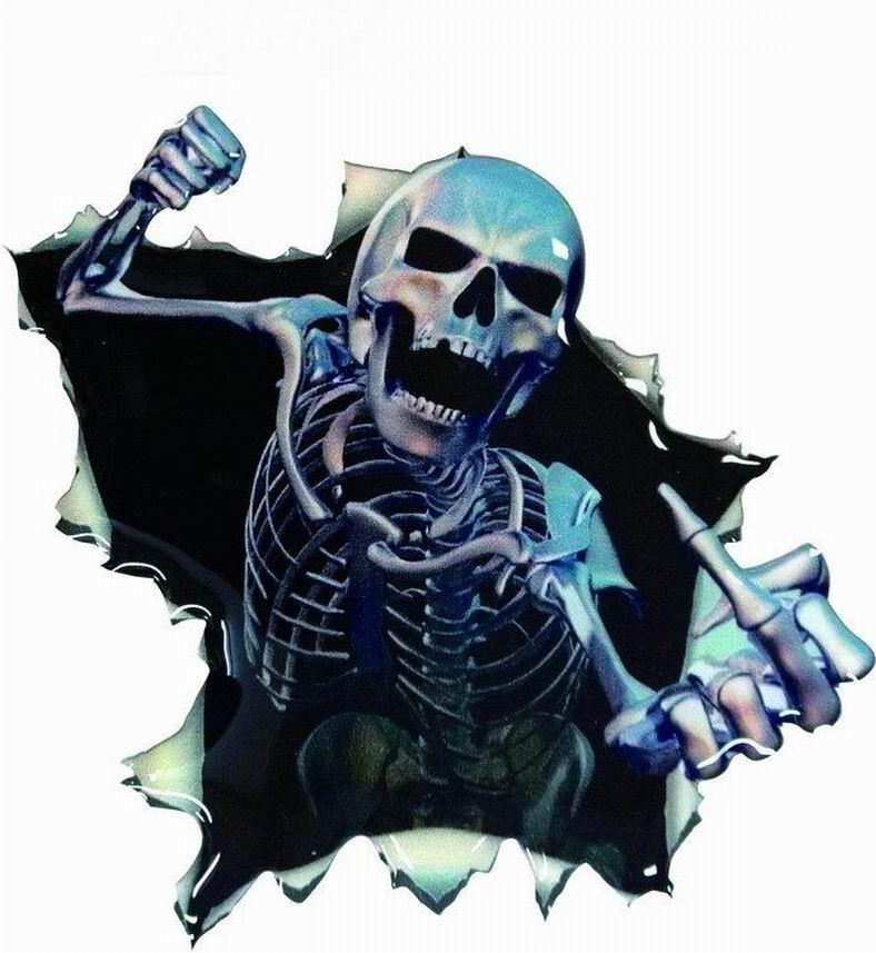 Car Vinyl Skull Skeleton Stickers Truck Window Wrap Decals Motorcycle Funny Sticker Car