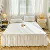 New Solid Color Sanding Bed Skirt Pillowcase Three Piece Set of Seasonal Universal Bed Covers Anti Slip Dustproof Sheets Bedding