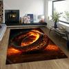 Magic Ring Burning with Flames Pattern Rug Carpets for Bedroom Living Room Sofa Mat Creative Door Mat Cloakroom Home Decor
