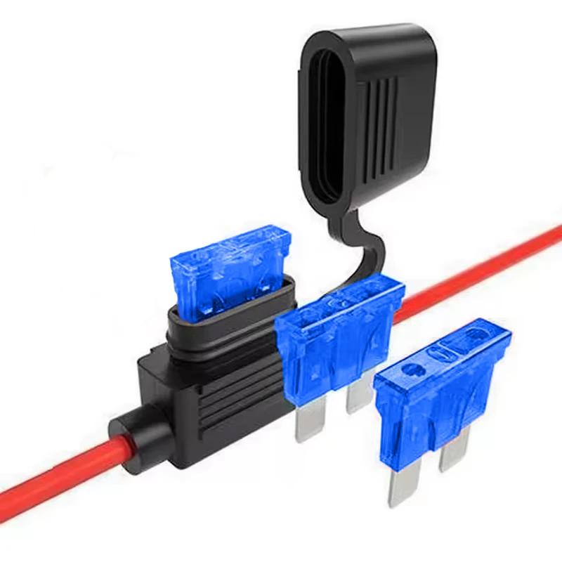 5Pcs 12A Car Mini Fuse Box Blade Type In Line Fuse Holder Waterproof for Car Motorcycles Wire Cutoff Switch Socket