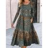 QICED Fashion Autumn Winter Long Sleeve O-Neck Casual Dresses