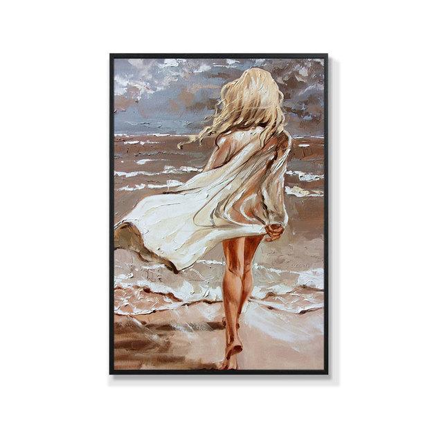 Modern Abstract Sexy Woman Posters Prints Beach Swimming Wall Art Picture Canvas Painting for Living Room Home Aesthetic Decor