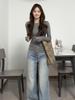 2025 New Women's Slim Fit Long Sleeve Pink Cotton Base Layer Top