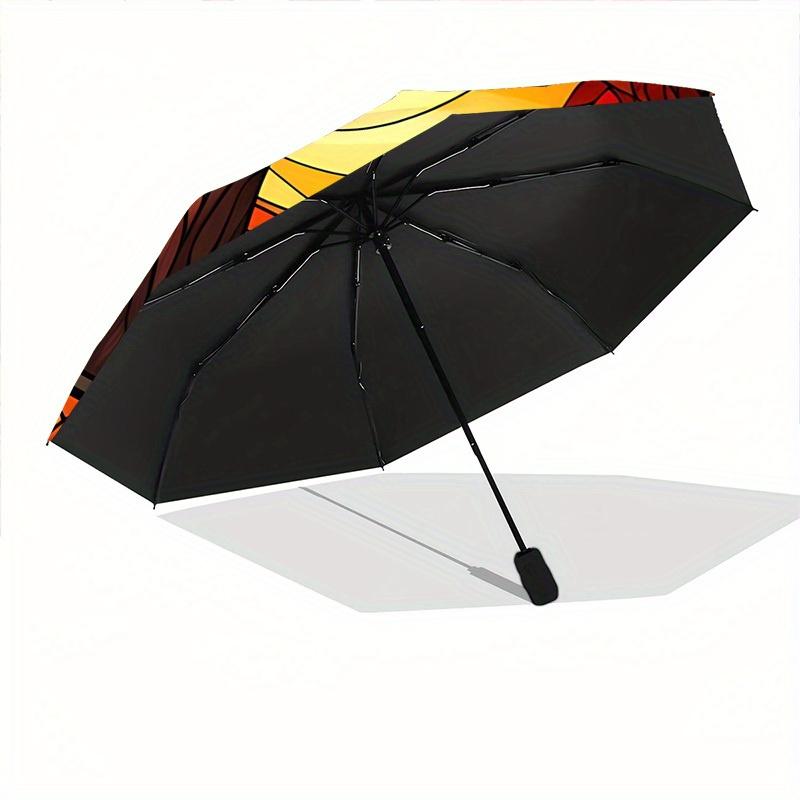 1pc Tree of Life Automatic Folding Umbrella, 8-Rib Sturdy Canopy, Portable Travel Umbrella for Outdoor Use,159