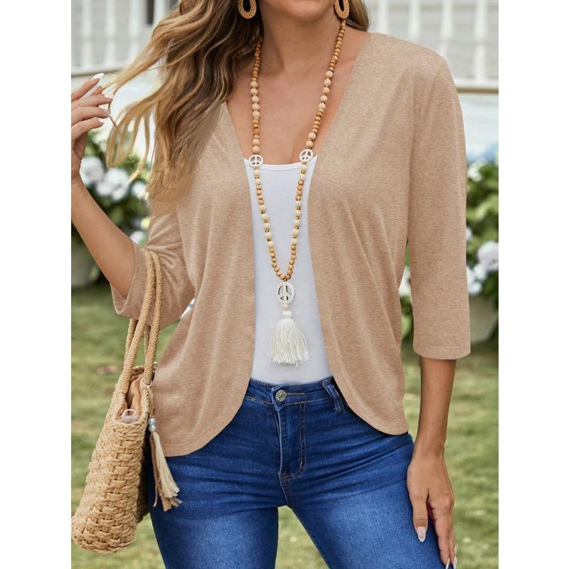 YYFS Damenmode, lässig, einfarbig, bedruckt, Herbst und Winter, langärmelig, Jacken und Mäntel