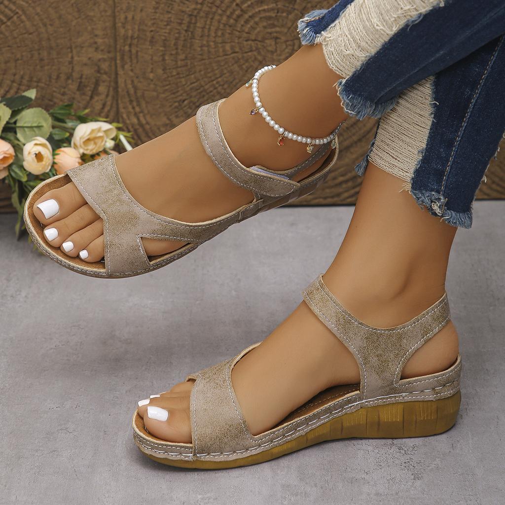 Plus Size 36-43 Shoes for Women Summer Women Platform Wedges Sandals Peep Toe Hook&loop Beach Footwear Women Sandals