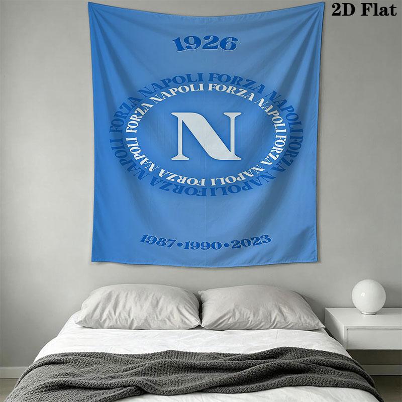 SSC Napoli Logo Wall Hanging Printed Fabric Blanket Decorative Tapestries for Bedroom Living Room Home Decor