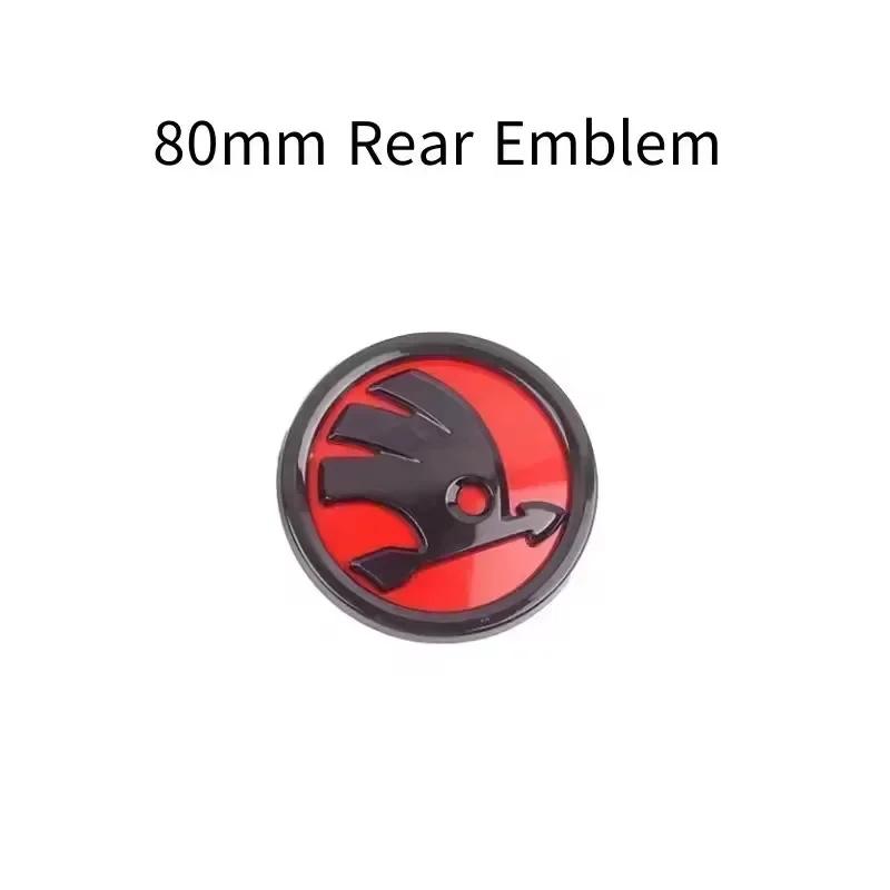 VYRC2 46/80/90mm Car Front Trunk Badge Steering Wheel Sticker for Skoda Logo Rapid Octavia Fabia Yeti Superb 2 3 Kodiaq Karoq