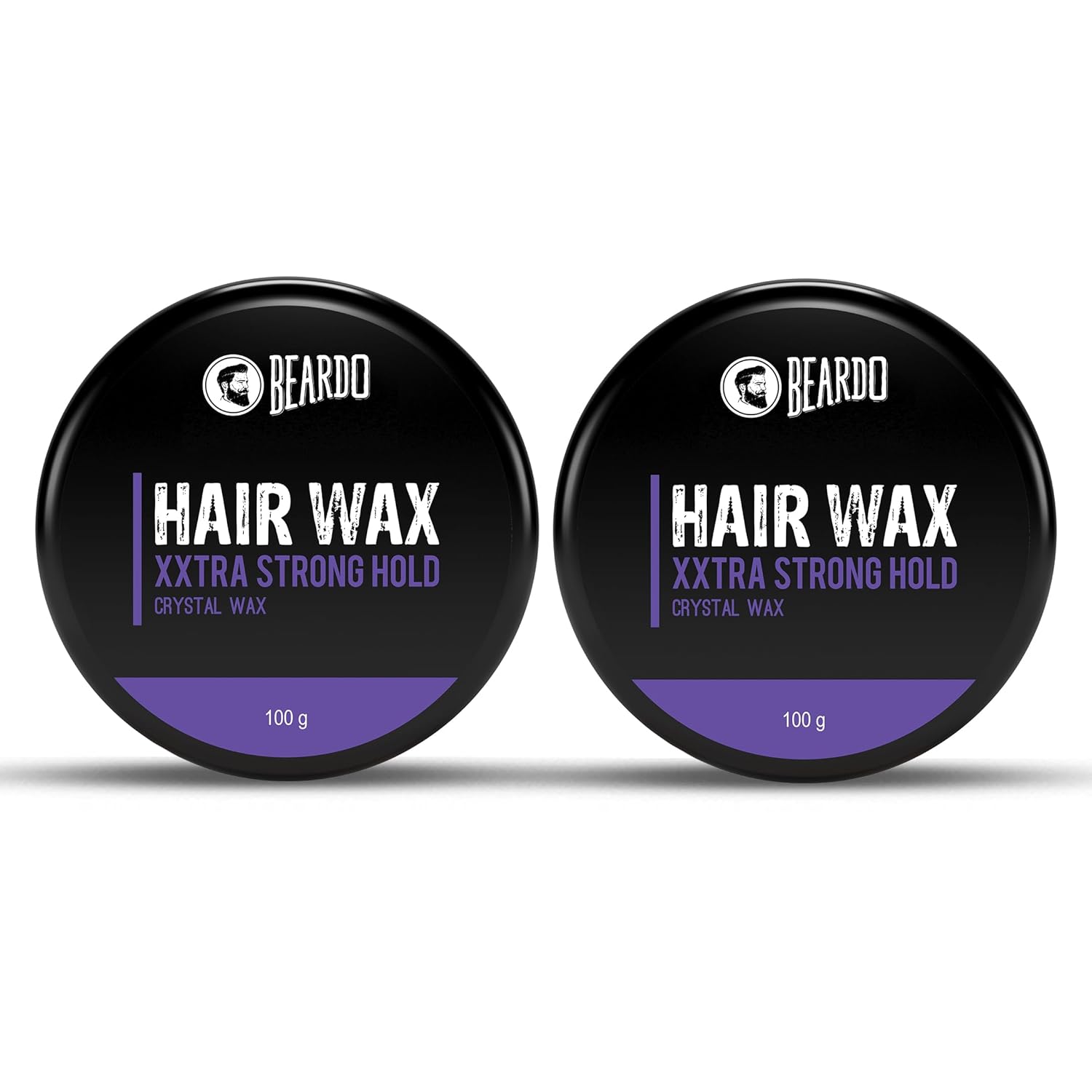 

Beardo Xxtra Strong Hold Hair Wax 100 G x Pack Of 2 Crystal Styling Wax For Men Glossy Finish Shine All Day Hair Control