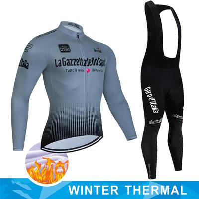 Winter Cycling Jersey Set 2025 Men's Long Sleeve Mountain Bike Cycling Clothing Fleece Warm MTB Bicycle Clothes Wear Suit