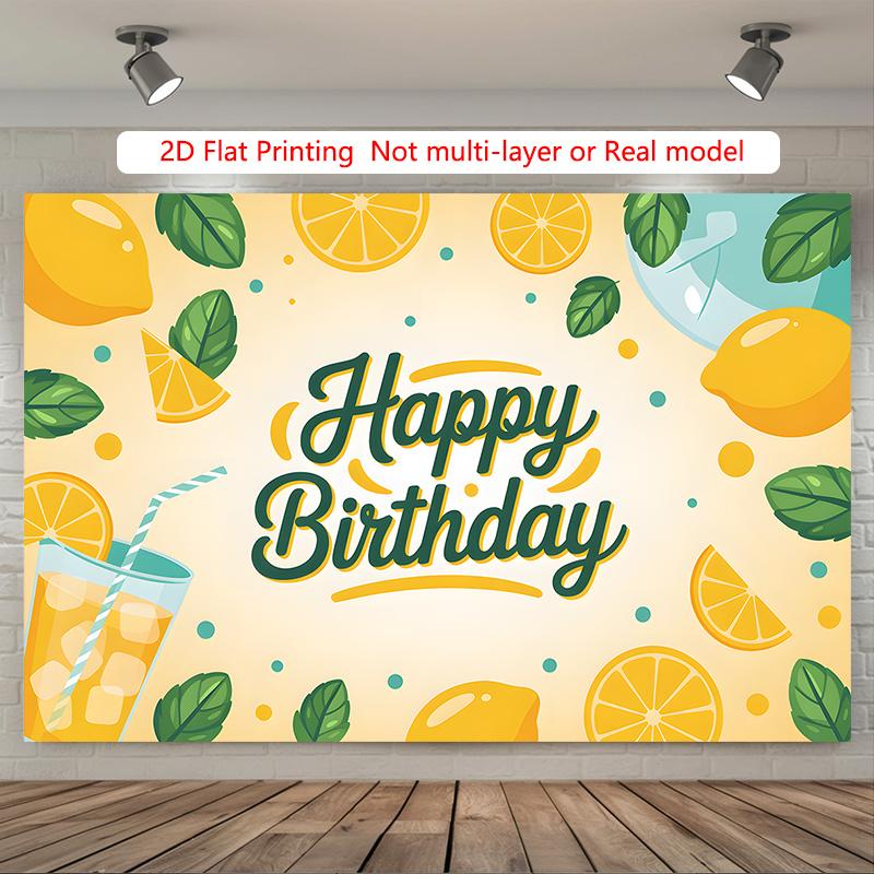 Party Backdrop Flat Lemonade Celebration Photo Booth Birthday Party Decor