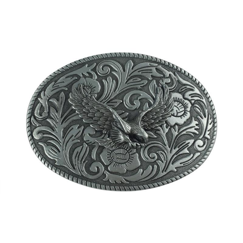 Mongolian Eagle Retro Zinc Alloy Belt Buckle | Antique Tin Finish | Knight Design