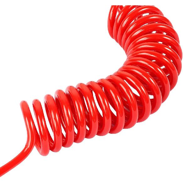 FizLig 6Ft Breakaway Trailer Cable 4 Pack - Coiled Spring Wire, Emergency Brake Safety Cable For RV Camper 5Th Wheel Trailer Towing Accessories