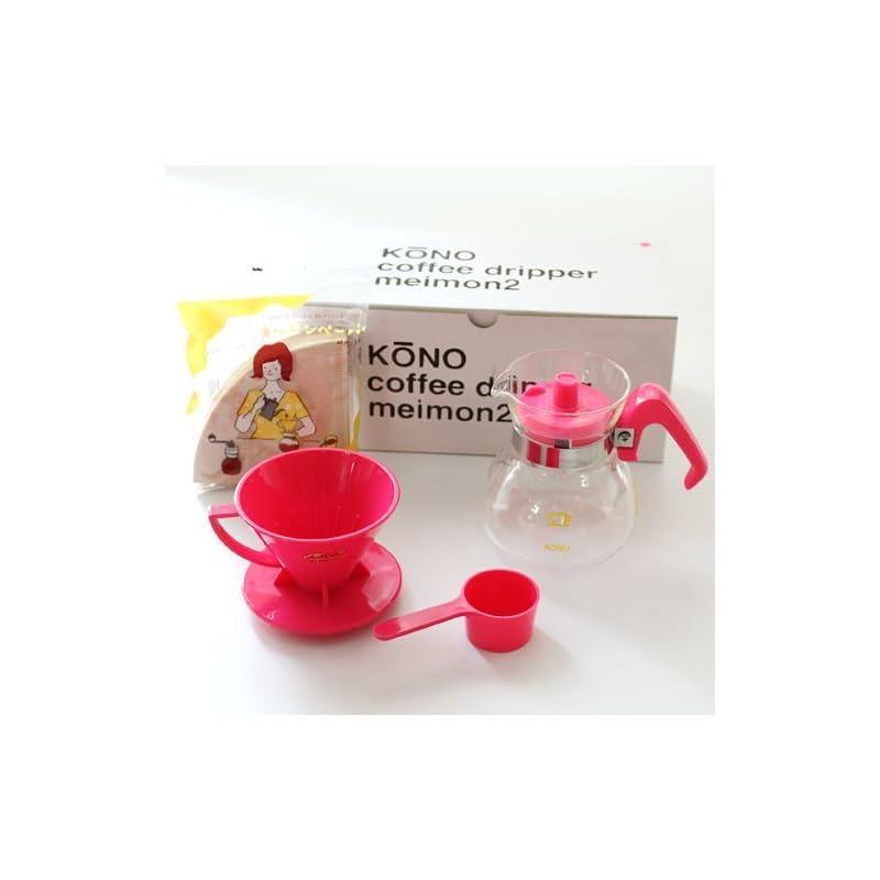 

KONO style prestigious dripper set for 2 people color handle cherry pink